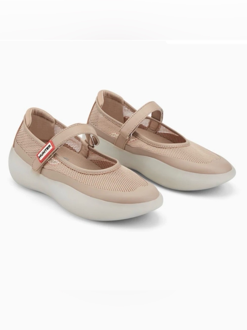 Hunter Mire Mesh Mary Jane Flats Tan/Light Brown Size 8 NWT